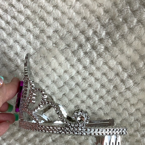 Silver 50th Birthday Tiara with Purple Accents - Picture 2 of 7